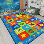 ABC Kids Rug, Kids Carpet for Playroom, Classroom Carpet with Anti-Slip Back, Educational Preschool Rugs with ABC, Numbers, Animals Colors, Shapes, Extra Large Thick (59'' x 39.4", Style 8)