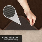 House, Home and More Skid-Resistant Carpet Indoor Area Rug Floor Mat - Chocolate Brown - 6 Ft X 8 Ft - Non Slip Rubber Backing, Stain Resistant, Dog Friendly, Living Room Bedroom Kitchen Entryway