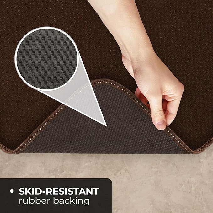 House, Home and More Skid-Resistant Carpet Indoor Area Rug Floor Mat - Chocolate Brown - 6 Ft X 8 Ft - Non Slip Rubber Backing, Stain Resistant, Dog Friendly, Living Room Bedroom Kitchen Entryway