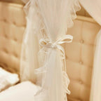 4 Corners Post Princess Curtains Bed Canopy for Girls 8 Panels Curtain- Double Layer Sheer Mesh Canopies Drapes Girls Room Decor (8P-White/White, 4P(43"x82") W+4P(43"x82") L/(King))