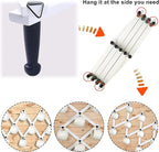 Dseap Accordian Wall Hanger: 16” High Wooden Wall Expandable Coat Rack, Hat Rack Holder, Accordion Hook for Baseball Caps, Coats, Mugs, 13 Peg Hooks, White & Black