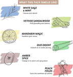 Folkulture Incense Sticks (120 Sticks) | Set of 6 Premium Incense for Meditation, Aromatherapy, Gifts | No Charcoal, Organic, Non Toxic, 45 Mins, Long Burning White Sage, Mint, Oud Insence-Sticks