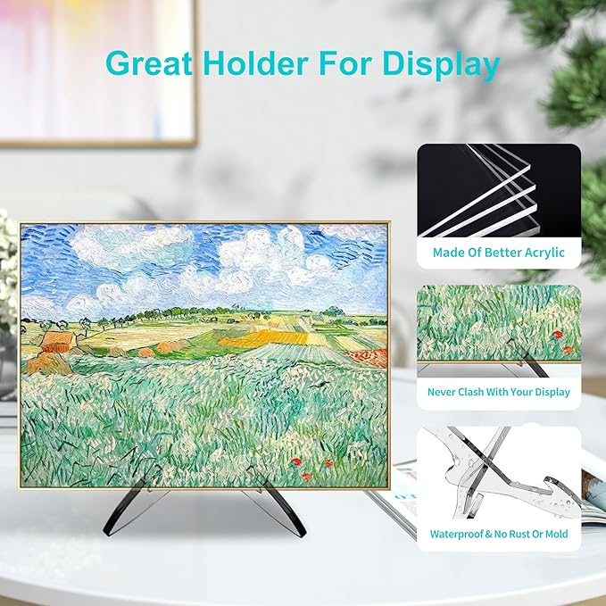 Boloyo "X Shape Acrylic Plate Display Stand, 4.5 Inch 1PC Clear Acrylic Bowl Plate Platter Dish China Porcelain Display Holder Easel Base for Home Kitchen School Art Display