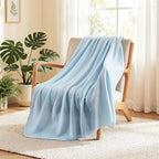 Shimeyao 24 Packs Fleece Throw Blanket Soft Warm Lightweight Fleece Blanket Cozy Throw Bulk for Bed Couch Sofa Home Office Wedding Gifts Suitable for Seasons, 50 x 60 Inches(Powder Blue)