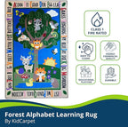 KIDCARPET.COM Forest Alphabet Learning Rug 7'6"x 12' Rectangle, Educational Classroom Rug, Kids Learning Play Mat | Area Rug for Bedroom or Playroom