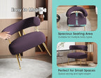 Modern Accent Chair, Round Upholstered Barrel Armchair for Small Spaces, Fluffy Side Corner Sherpa Sofa Chair for Living Room, Bedroom（Purple）