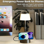 LED Cordless Lamp, 5 Colors Stepless Dimming Table Lamp, Built-in 4400mAh Rechargeable Battery with USB Charging Port, Portable Touch Bedside Light for Patio, Restaurant, Dining(1, Black)