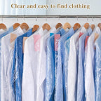 30 Pack Clear Garment Bags 23.6 x 35.4 inch Plastic Clothes Covers for Hanging Clothes Transparent Dry Cleaner Bags Dust-proof Clothing Protector Covers for Closet Storage Home Laundry