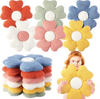 6 Pcs Flower Shaped Pillows Daisy Floor Throw Pillows 15 Inch Flower Seat Cushion for Reading Sofa Couch Bed Decor for Back to School First Day of School(Vivid Color)
