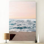 Renditions Gallery Canvas Nature Wall Art Modern Paintings Decorations Sandy Wavy Shore Romantic Scenic Wall Hanging Artwork Prints for Bedroom Living Room Office Kitchen - 18"x27" LT06