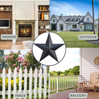 JoyEvy 24.5" Black Large Barn Star Wall Decor-Americana Exterior House Decor-Metal Star for Outside Texas Stars Art Rustic Vintage Western Country Home Farmhouse Wall Decoration