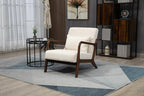 KEIKI Mid Century Modern Accent Chair, Scandinavian Style Lounge Chair with Breathable Fabric, Perfect for Bedroom or Sunroom