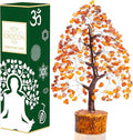 Carnelian Chakra Tree of Life - Crystal for Positive Energy, Handmade Gemstone Feng Shui Decor, Good Luck Money Tree Bonsai - Orange Healing Crystals for Sacral Chakra, Prosperity Gift