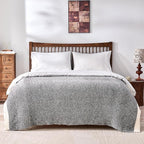 CozeCube Super Soft Fullfy Microfiber Reversible Knitted Blankets, Warm Cozy Fuzzy Plush Throw, Black and White Melange Throw Blanket for Couch Bed Sofa, 50" x 60"