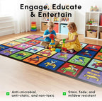 SAFECASTLE Kids Carpet My ABC Place Alphabet Rug 7'8"x10'4"– Educational ABC Learning Area Rug – Colorful Classroom Rug for Kids, Toddlers, Preschool, Nursery, Playroom, Daycare & Children’s Bedroom