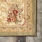 Rugs.com Chateau Collection Rug – 4 Ft Square Green Medium Rug Perfect for Living Rooms, Kitchens, Entryways