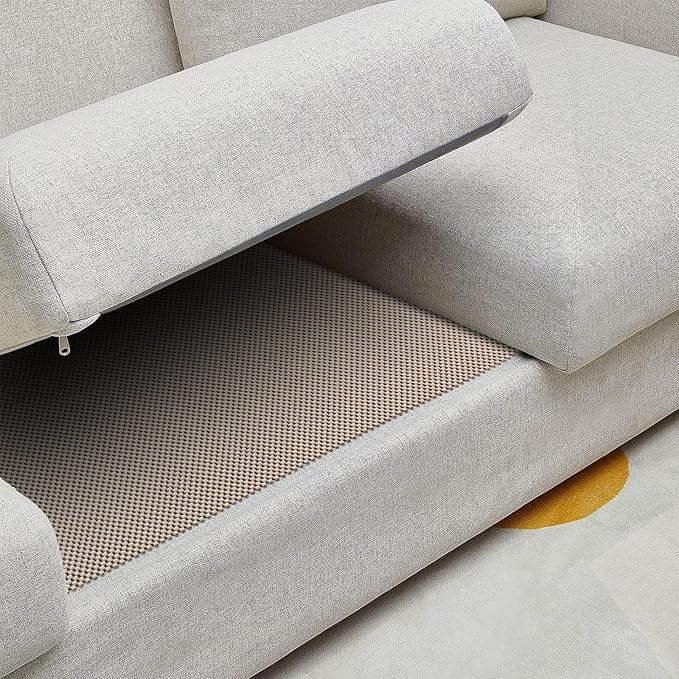 Veken 2x3 Ft Rug Pad Gripper for Hardwood Floors, Non Slip Khaki Rug Pads for Area Rugs, Thick Rug Grippers for Tile Floors, Under Carpet Anti Skid Mat, Keep Your Rugs Safe and in Place