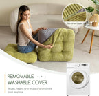 HIGOGOGO Washable Floor Pillow Cushion for Adults, Meditation Cushion Pillow, Large Square Floor Sitting, Removable Tufted Corduroy Cover, for Tatami Living Room or Yoga, 22x22 Inch, Machine Washable