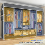 Raybee 90.6" W Clothes Rack with Cover Heavy Duty Clothing Racks for Hanging Clothes Extra Wide Portable Closet Loads 1200LBS Freestanding Garment Rack for Bedroom, Black
