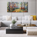 Art Forest Landscape Oil Painting Modern Abstract Art Wall Decoration 24x48 inches