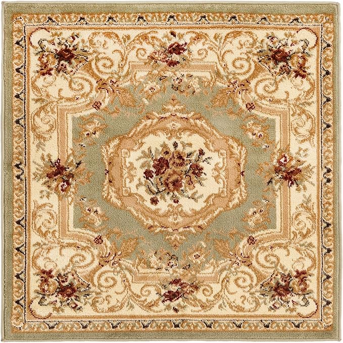 Rugs.com Chateau Collection Rug – 8' x 11' Cream Medium Rug Perfect for Living Rooms, Kitchens, Entryways