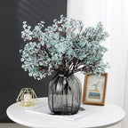 JAKY-Global Babys Breath Fabric Cloth Artificial Flowers 6 Bundle European Fake Silk Plants Decor Wedding Party Decoration Bouquets Real Touch DIY Home Garden (Grey Blue)