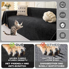 MYSKY HOME Black Couch Covers for Sectional Sofa, Couch Covers for Dogs Washable Couch Cover Blanket, Non Slip Sofa Slipcovers, Super Soft Sofa Towel for Kids, Pets, 91" x 134"