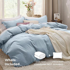 Bedsure Celestial Blue Twin Duvet Cover - 2 Pieces Prewashed Extra Soft Bedding Set, Includes 1 Duvet Cover Twin Size 68x90 Inches with Zipper Closure & 1 Pillow Sham, Comforter Not Included