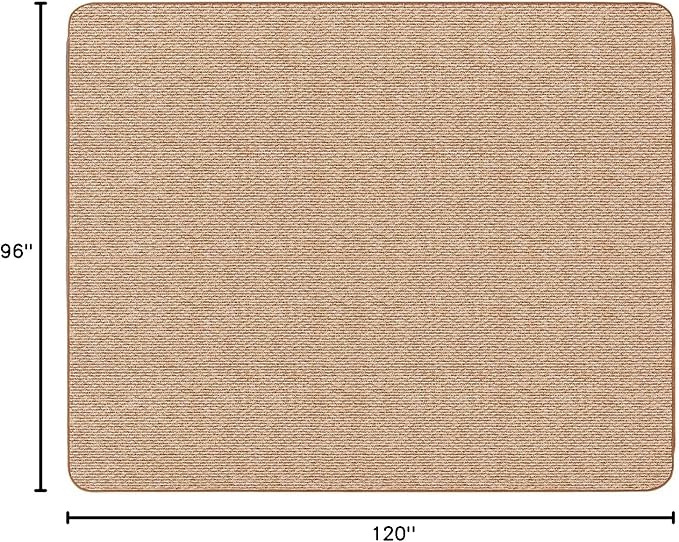 House, Home and More Skid-Resistant Carpet Indoor Area Rug Floor Mat - Praline Brown - 8 Ft X 10 Ft - Non Slip Rubber Backing, Stain Resistant, Dog Friendly, Living Room Bedroom Kitchen Entryway
