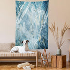 Ambesonne Marble Print Tapestry Queen Size, Exquisite Granite Stone Architecture Floor Nature Faded Rock Picture, Wall Hanging Bedspread Bed Cover Wall Decor, 88" X 88", Pale Blue Grey
