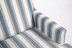 KEIKI Vintage Striped Accent Chair with Nailhead Trim, Upholstered Lounge Armchair for Living Room, High Back Reading Chair Bedroom