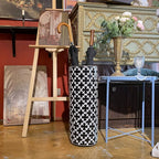 Porcelain Ceramic Umbrella Stand Holder Modern Style Floor Vase for Storage Canes Walking Sticks Golf Umbrella Mono-pods Tripod Bat Golf Club Gift Entryway Indoor 24" High Black&White