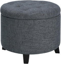 Convenience Concepts Designs4Comfort Storage Ottoman, Stormy Gray Fabric