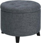 Convenience Concepts Designs4Comfort Storage Ottoman, Stormy Gray Fabric