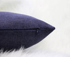 Aiking Home Woven Fine Faux Linen Throw Pillow Cover, Size 18"x18", Navy