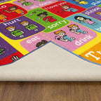 KC Cubs 3x5 ABC Alphabet ASL Sign Language Rug – Educational Non-Slip Carpet Play Mat for Kids, Toddlers, Nursery, Classroom, Playroom, Baby, Daycare