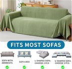 HAOMAIJIA Non Slip Couch Cover Sofa Covers for 3 Cushion Couch Washable sectional Couch Covers for Dogs pet Furniture Protector Couch Cover Blanket for Living Room (sage Green, 91"x134")