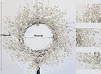 Huashen 24 Inch Winter Front Door Wreath Pearl White Berry Wreath Winter Wreaths for Front Door, Fireplace, Mantel, Xmas Christmas Décor