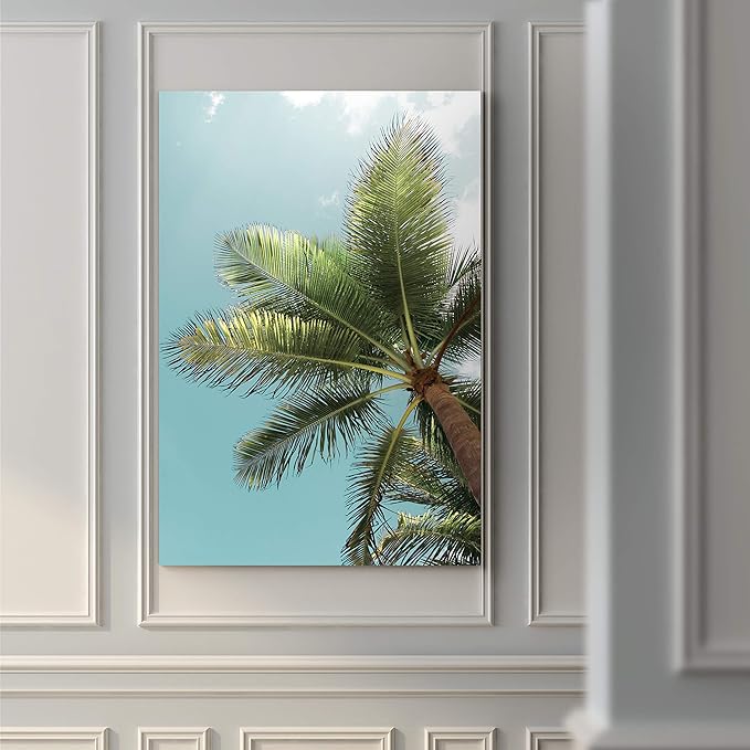 Renditions Gallery Canvas Nature Wall Art Home Paintings & Prints Palm Tree Sky View Glam Romantic Artwork Wall Hanging Decorations for Bedroom Living Room Office Kitchen - 12"x18" LT06