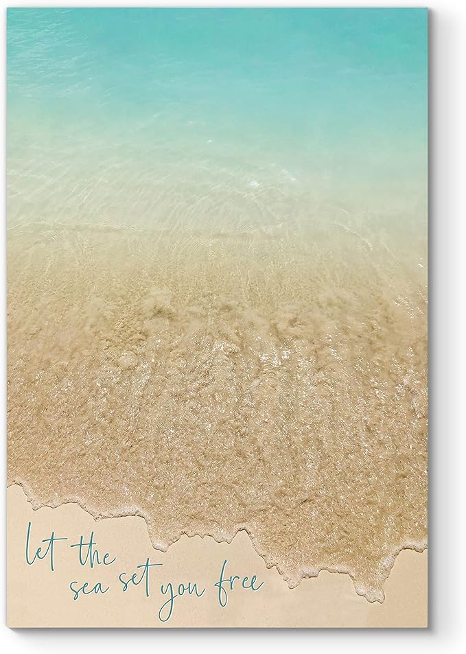Renditions Gallery Canvas Motivational Wall Art Nature Paintings Decorations Sandy Beach Shore Romantic Scenic Wall Hanging Artwork for Bedroom Living Room Office Kitchen - 18"x27" LT06