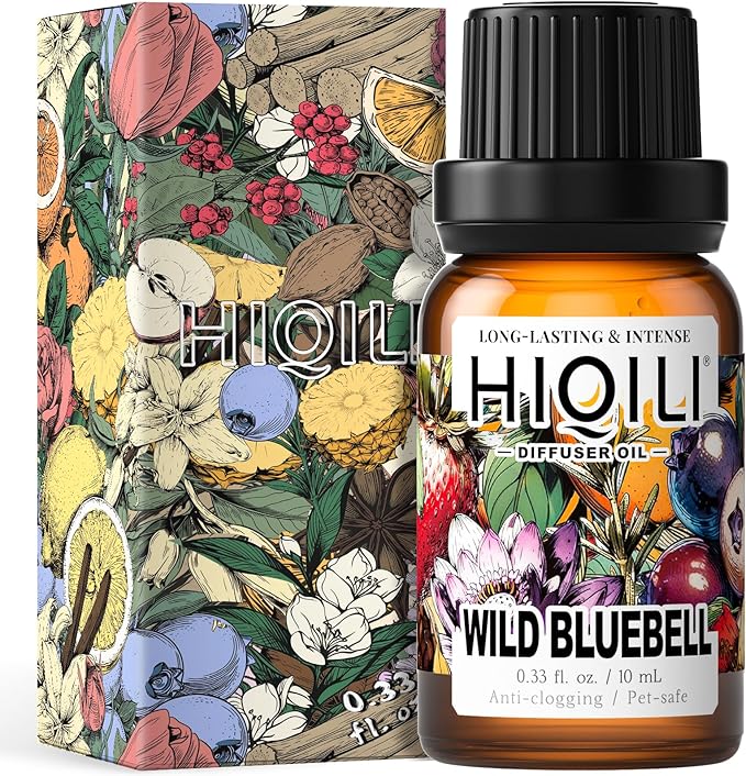HIQILI Wild Bluebell Diffuser Oil for Scent Diffusers, Inspired by Jo M.lone's, Work & Relax, Ideal for Office, Bathroom, Travel - 0.34 Fl Oz