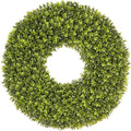 DDHS 24''Boxwood Wreaths for Front Door，Artificial Spring Wreaths for Farmhouse Wedding Green Year Round Indoor Outdoor for Fall Summer Christmas Wreath Home Decorations-Green