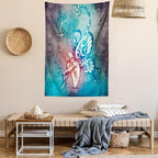 Ambesonne Butterfly Tapestry, with Butterfly Wings Renewal Female Rebirth Psyche Lightness of Being, Fabric Wall Hanging Decor for Bedroom Living Room Dorm, 30" X 45", Blue Purple