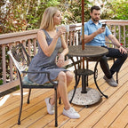 Crestlive Products 45lbs Umbrella Base with Wheels, Patio Umbrella Stand Heavy Duty, Round Cobble Cement Market Umbrella Base for Outdoor, Deck, Lawn, Garden(Cobblestone)