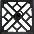 Sunnydaze 17lb Cast Iron Patio Umbrella Base - Heavy-Duty Square Metal Outdoor Market Umbrella Stand for Outside - 17-Inch - Black - Modern Geometric