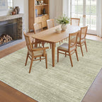 Art&Tuft Washable Rugs 9x12, Low Pile Area Rugs 9x12 Living Room - Non Slip and Stain Resistant Soft Thin Rug for Bedroom, Dining Room, Kitchen, Office, Green