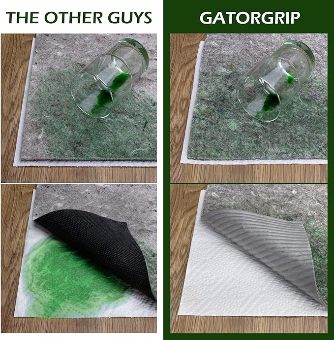 Waterproof GATORGRIP Non-Slip Rug Pad, 2x10 Runner, Pet-Friendly, Safe for All Floors, Made in The USA, Low-VOC