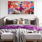 CIRABKY Dance Canvas Wall-Art for Bedroom Girls - Graffiti Wall Art for Living Room - Colorful Pictures Big Poster Size 29" x 59"