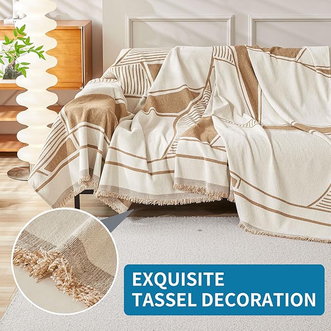 HAOMAIJIA Non Slip Couch Cover Sofa Covers for 3 Cushion Couch Washable sectional Couch Covers for Dogs pet Furniture Protector Couch Cover Blanket for Living Room (91"x134")