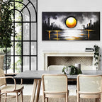 Abstract Black And Gold Wall Art Painting Canvas Art Wall Decor Prints Abstract Wall Decor For Living Room Wall Bedroom Kitchen Office Artwork Ready To Hang 24" × 48"